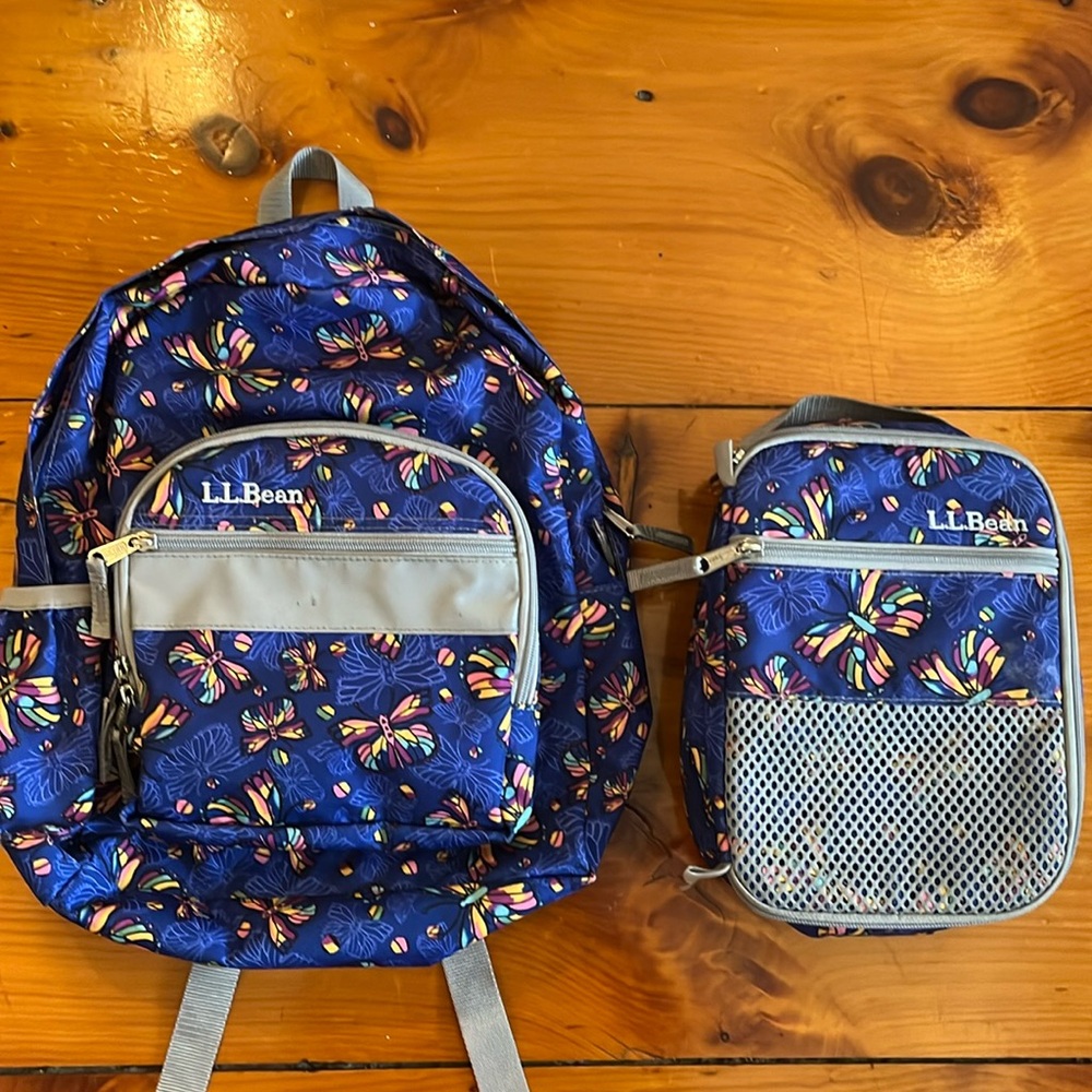 LL Bean Original Junior Backpack and lunch bag
